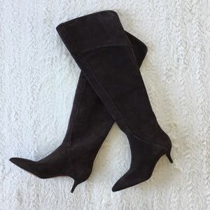 Nine West dark brown leather over the knee boots